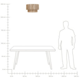 Wyld And Coco Boholuxe Ceiling Lamp Natural Jute Shade With Black Iron Base, Adjustable Pendant Light For Living Room - thumbnail 4