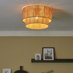 Wyld And Coco Boholuxe Ceiling Lamp Natural Jute Shade With Black Iron Base, Adjustable Pendant Light For Living Room - thumbnail 2
