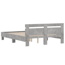 Berkfield Bed Frame With Led Without Mattress Concrete Grey 140X200 Cm - thumbnail 9