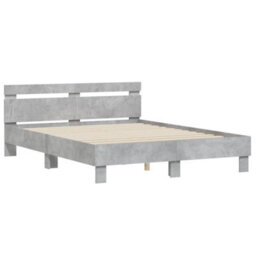 Berkfield Bed Frame With Led Without Mattress Concrete Grey 140X200 Cm - thumbnail 6
