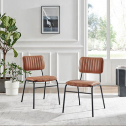 Furniturebox Elina White Marble Effect Round Dining Table With 2 Tan Delta Chairs - thumbnail 9