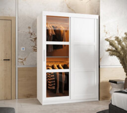 Arte Parma Iii Sliding Door Wardrobe (H2000mm W1200mm D620mm) With Shelves - White Matt