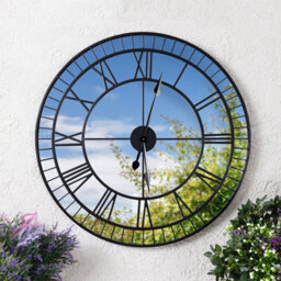 Charles Bentley Windermere Indoor Outdoor Mirrored Skeleton Wall Clock 90Cm - thumbnail 3