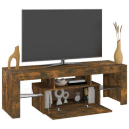 Walplus Tv Cabinet With Led Lights Smoked Oak 120X35X40 Cm - thumbnail 7