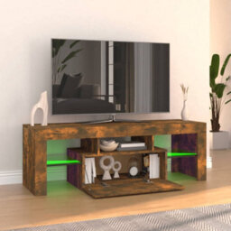 Walplus Tv Cabinet With Led Lights Smoked Oak 120X35X40 Cm - thumbnail 9