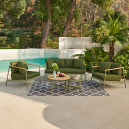 Home Detail Porta Green Aluminium Garden Conversation Set With Green Cushions - thumbnail 1