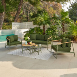 Home Detail Porta Green Aluminium Garden Conversation Set With Green Cushions - thumbnail 3