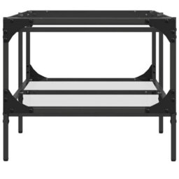 Walplus Coffee Table With Transparent Glass Top 98.5X50X45 Cm Steel - thumbnail 5