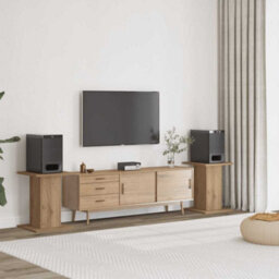 Walplus Speaker Stands 2 Pcs Artisian Oak 30X30X40 Cm Engineered Wood - thumbnail 1