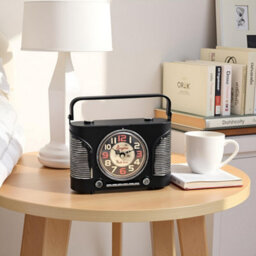 Radio Table Clock 21Cm Black Metal Mantel Clock Battery Operated Silent Non-Ticking Desk Clock For Home Office & Décor Gift - thumbnail 6