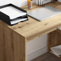 Walplus Desk With Shelf Artisan Oak 108 X 55 X 103.5 Cm Engineered Wood - thumbnail 4