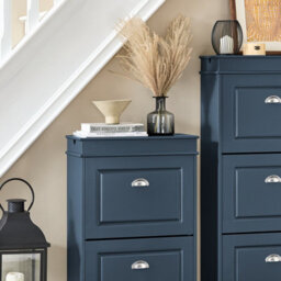 Sobuy Shoe Cabinet With 2 Flip Drawers 21.26X9.45X32.68 Inch Fsr78-B - Dark Blue - thumbnail 9