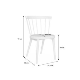 Sweeek - Pair Of Wood And Cane Dining Chairs Dark Wood Colour 54X54X76.5 Cm - Nora - thumbnail 8