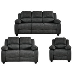 Furniture Instore Chesterfield Blue Leather Antique 3+2+1 Seater Sofa Set - thumbnail 1