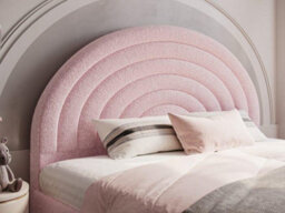 Stratus Interiors Arc Half Moon Teddy Boucle Bed In Grey And Pink Double - Grey - thumbnail 2