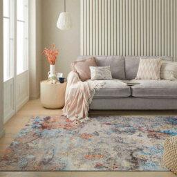 Light Multicolour Abstract Polyester Modern Living Room, Bedroom Rug - 120Cm X 180Cm - thumbnail 5