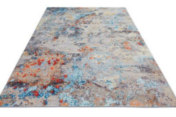 Light Multicolour Abstract Polyester Modern Living Room, Bedroom Rug - 120Cm X 180Cm - thumbnail 4