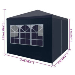 Walplus Party Tent Garden Gazebo Canopy 3X3 M Blue - thumbnail 8