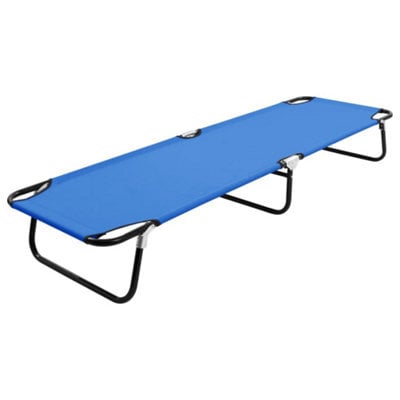 Berkfield Folding Sun Lounger Blue Steel - image 1