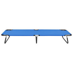 Berkfield Folding Sun Lounger Blue Steel - thumbnail 2