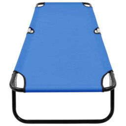 Berkfield Folding Sun Lounger Blue Steel - thumbnail 5