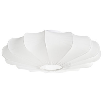 Wyld And Coco Nordiclux Pendant Lamp White Fabric Shade Iron Base Scandi Style - 50 X 19 Cm - image 1