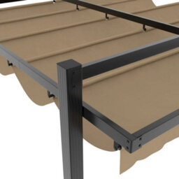 Walplus Garden Gazebo With Retractable Roof Taupe 3X3 M Aluminium - thumbnail 7