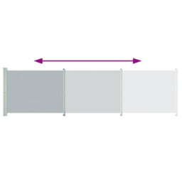 Vidaxl Patio Retractable Side Awning 600X160 Cm Grey - thumbnail 4