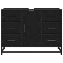 Walplus Bathroom Sink Cabinet Black Oak 80 X 33 X 60 Cm Engineered Wood - thumbnail 6