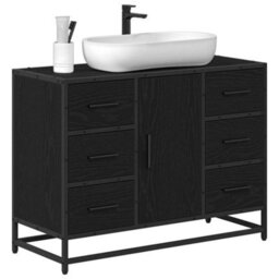 Walplus Bathroom Sink Cabinet Black Oak 80 X 33 X 60 Cm Engineered Wood - thumbnail 3