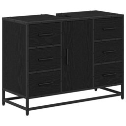 Walplus Bathroom Sink Cabinet Black Oak 80 X 33 X 60 Cm Engineered Wood - thumbnail 2
