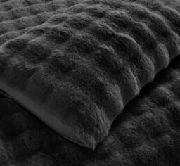 Homes & Linen Charcoal Teddy Square Cushion Cover 45X45Cm Ultra Soft Plush Cushion Cover Pack Of 4