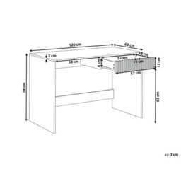 Wyld And Coco Nordicnest White Home Office Desk 120 X 60 Cm With Drawer - thumbnail 5