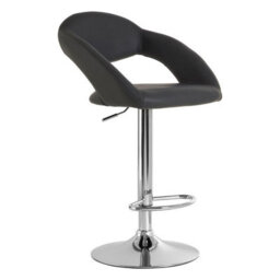Orsina Black Faux Leather Bar Chair, Backrest Breakfast Bar Chair, Footrest Living Bar Chair Kitchen - thumbnail 2