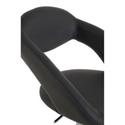 Orsina Black Faux Leather Bar Chair, Backrest Breakfast Bar Chair, Footrest Living Bar Chair Kitchen - thumbnail 5