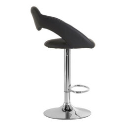 Orsina Black Faux Leather Bar Chair, Backrest Breakfast Bar Chair, Footrest Living Bar Chair Kitchen - thumbnail 3
