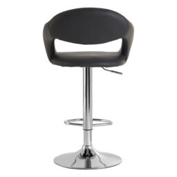 Orsina Black Faux Leather Bar Chair, Backrest Breakfast Bar Chair, Footrest Living Bar Chair Kitchen - thumbnail 4