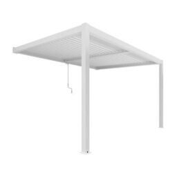 Agadon Aluminium Pergola Shading System 400 X 300 Cm White Wall Mounted - thumbnail 4