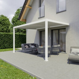 Agadon Aluminium Pergola Shading System 400 X 300 Cm White Wall Mounted