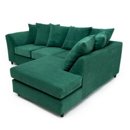 Abakus Direct Jumbo Grid Forest Green Right Facing Corner Sofa Plush Comfort With Deeply Padded Cushions - thumbnail 8
