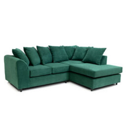 Abakus Direct Jumbo Grid Forest Green Right Facing Corner Sofa Plush Comfort With Deeply Padded Cushions - thumbnail 5