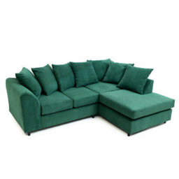 Abakus Direct Jumbo Grid Forest Green Right Facing Corner Sofa Plush Comfort With Deeply Padded Cushions - thumbnail 6