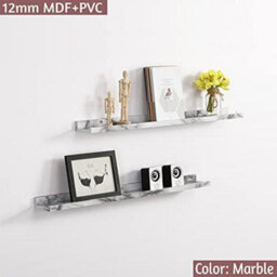 Spot On Dealz Set Of 2 Photo Floating Picture Ledge Display Wall Shelf 80 Cm Length With Marble Pvc Finish Wooden Decorative Shelves (80 X 10Cm) - thumbnail 2