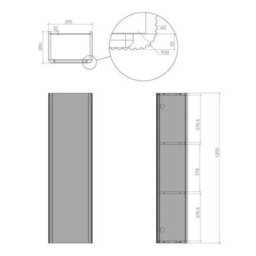 Aquarius Corinthe Fluted Wall Mounted Tall Unit - 1200 X 350mm - Textured Oak - thumbnail 3