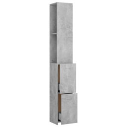 Berkfield Bathroom Cabinet Concrete Grey 25X26.5X170 Cm Engineered Wood - thumbnail 6