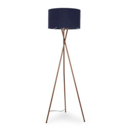 Valuelights Camden Copper Tripod Floor Lamp With Navy Drum Shade And Bulb - thumbnail 3