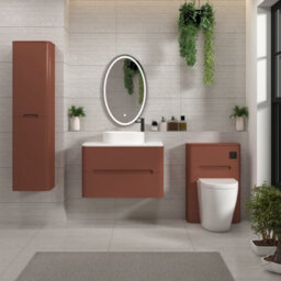 Royal Bathrooms Venice 800mm Terracotta Clay Wall Mounted Bathroom Countertop Vanity Unit 2 Drawer With Peak Basin - thumbnail 4