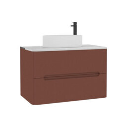Royal Bathrooms Venice 800mm Terracotta Clay Wall Mounted Bathroom Countertop Vanity Unit 2 Drawer With Peak Basin - thumbnail 7