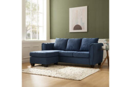 Home Detail Helena 3 Seater Sofa With Chaise, Blue Cord - thumbnail 2
