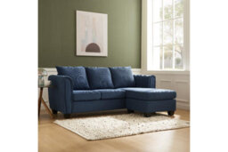 Home Detail Helena 3 Seater Sofa With Chaise, Blue Cord - thumbnail 1
